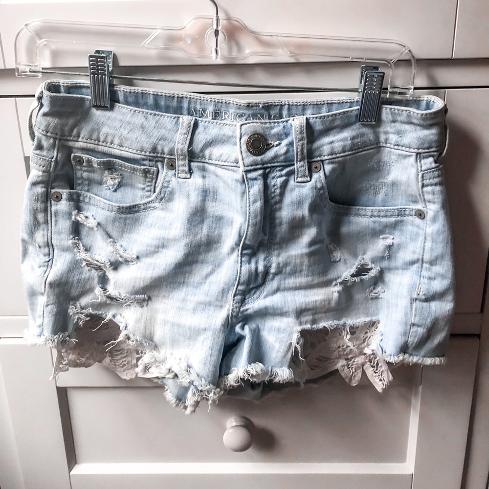 American Eagle Light Wash Jean Shorts